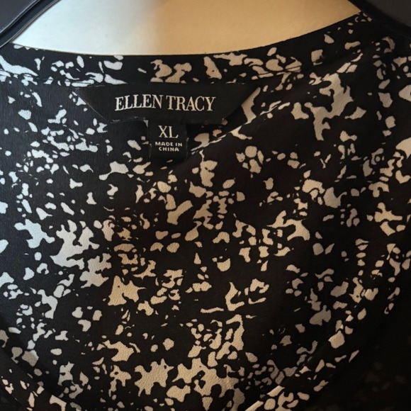 Ellen Tracy Black & White Floral Sleeveless Blouse Top Plus Size XL - Picture 12 of 12